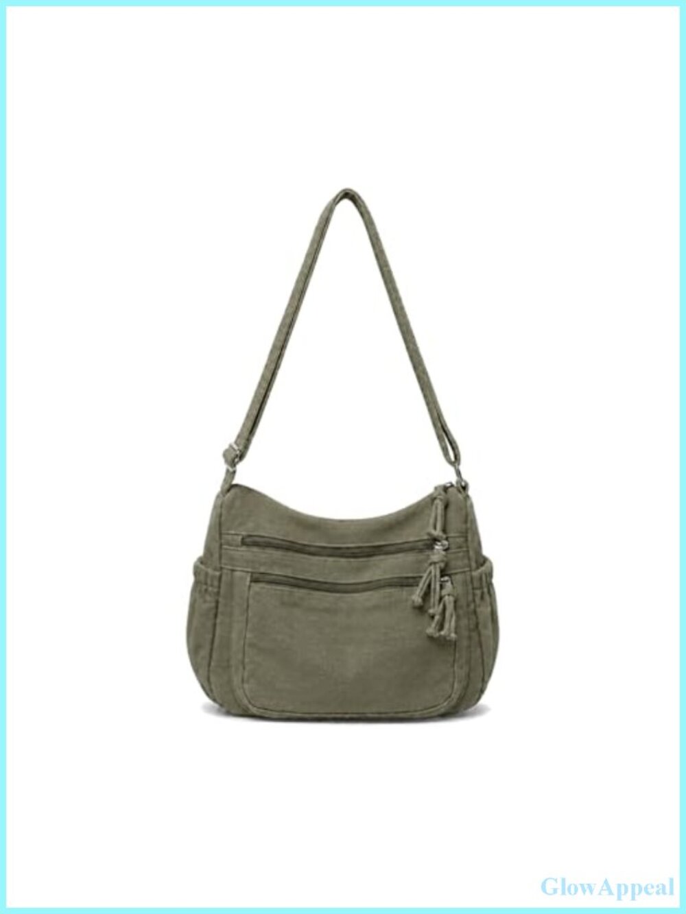 Canvas Messenger Bag Multiple Pocket Crossbody Purse Satchel Hobo Handbag
